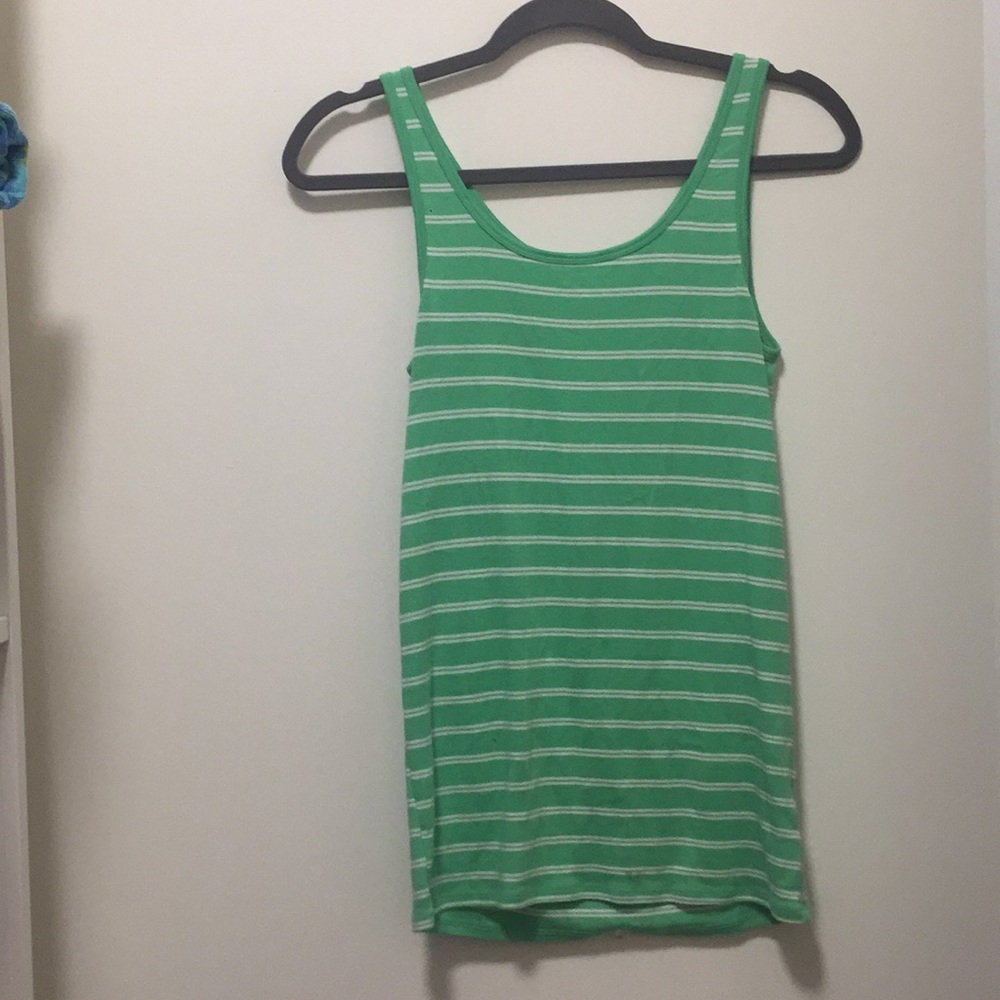 Mint green and white striped tank top h&m cute sxy